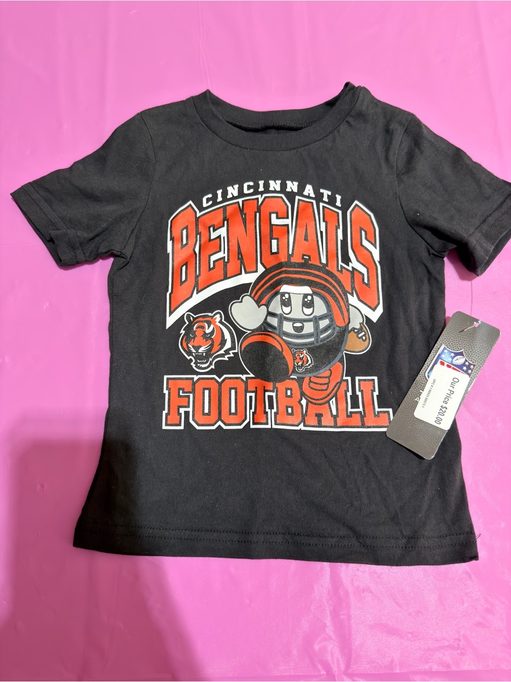 Cincinnati Bengals Youth Black Football Graphic Tee Size 3T NWT